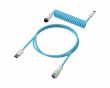 USB-C Coiled Cable - Light Blue / White