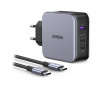 Nexode 140W USB-C PD GaN - 3-Port Wall Charger + USB-C Cable 1.5m - Black
