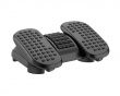 Adjustable Massage Footrest with Split Pedals & Rollers - Black