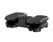 Adjustable Massage Footrest with Split Pedals & Rollers - Black