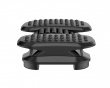Adjustable Massage Footrest with Split Pedals & Rollers - Black