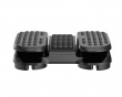 Adjustable Massage Footrest with Split Pedals & Rollers - Black