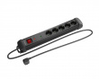 Power Strip with Surge Protector 5-Sockets - 3m - Black