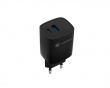 Ribera GaN USB Wall Charger USB-A & USB-C - 30W - Black