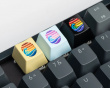 Colorful Great Wave Zinc Alloy Artisan Keycap - Black