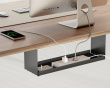 Compact Under-Desk Cable Tray - Black