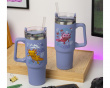 Minecraft Purple Travel Cup with Straw 900 ml