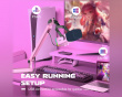 TAM8 Dynamic Gaming Microphone and Boom Arm - Pink