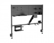 Clamp-On Multi-Purpose Pegboard Organizer Shelf with Monitor Arm - Black