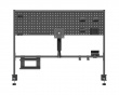 Clamp-On Multi-Purpose Pegboard Organizer Shelf with Monitor Arm - Black