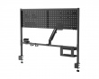 Clamp-On Multi-Purpose Pegboard Organizer Shelf with Monitor Arm - Black
