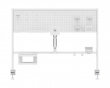 Clamp-On Multi-Purpose Pegboard Organizer Shelf with Monitor Arm - White
