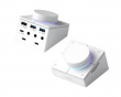 USB-C Hub with Knob and Shortcut Buttons - White