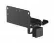Wall-mounted media shelf with accessory holder - Black