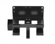 Wall-mounted media shelf with accessory holder - Black