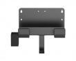 Wall-mounted media shelf with accessory holder - Black