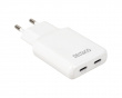 45W 2x USB-C Wall charger - Slim White