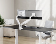 Gas Spring Monitor Arm with USB‑A & USB‑C Ports – Dual Monitors – White