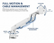 Gas Spring Monitor Arm with USB‑A & USB‑C Ports – Dual Monitors – White
