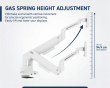 Gas Spring Monitor Arm with USB‑A & USB‑C Ports – Dual Monitors – White