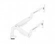Gas Spring Monitor Arm with USB‑A & USB‑C Ports – Dual Monitors – White