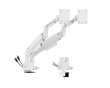 Gas Spring Monitor Arm with USB‑A & USB‑C Ports – Dual Monitors – White