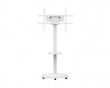 Heavy‑Duty TV Floor Stand with Media Shelf – White