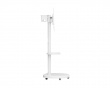 Heavy‑Duty TV Floor Stand with Media Shelf – White