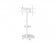 Heavy‑Duty TV Floor Stand with Media Shelf – White