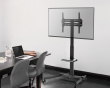 Compact Height-Adjustable Mobile TV Stand with Wheels 32