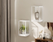 Wall-mounted flower stand with LED lighting