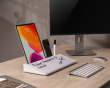 Glass Desktop Whiteboard with Stand 40 cm - White