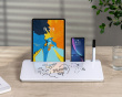 Glass Desktop Whiteboard with Stand 40 cm - White