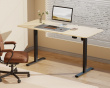 Height Adjustable Standing Desk (1600X700) - Black with Oak table top