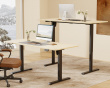 Height Adjustable Standing Desk (1600X700) - Black with Oak table top