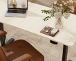 Height Adjustable Standing Desk (1600X700) - Black with Oak table top