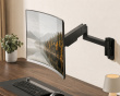 Heavy-Duty Single-Screen Gas Spring Wall Mounted Monitor Arm - Black
