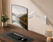 Heavy-Duty Single-Screen Gas Spring Wall Mounted Monitor Arm - White
