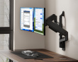 Heavy-Duty Dual-Screen Gas Spring Wall-Mounted Monitor Arm - Black