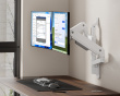Heavy-Duty Dual-Screen Gas Spring Wall-Mounted Monitor Arm - White
