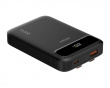 10.000 mAh Powerbank, dual USB-C cables - Black