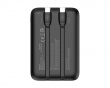 10.000 mAh Powerbank, dual USB-C cables - Black