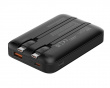 10.000 mAh Powerbank, dual USB-C cables - Black