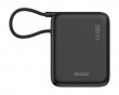 10 000 mAh Power bank , built-in fabric cable - Black
