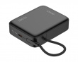 10 000 mAh Power bank , built-in fabric cable - Black