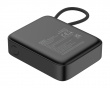 10 000 mAh Power bank , built-in fabric cable - Black