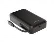 10 000 mAh Power bank, Retractable cable 90 cm - Black