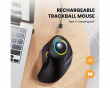 EM03 Advanced Wireless RGB Trackball Mouse - Black