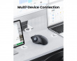 EM01 NL Wireless Ergonomic Trackball Mouse  Black/Gray Ball - Black