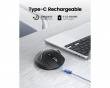 EM01 NL Wireless Ergonomic Trackball Mouse  Black/Gray Ball - Black